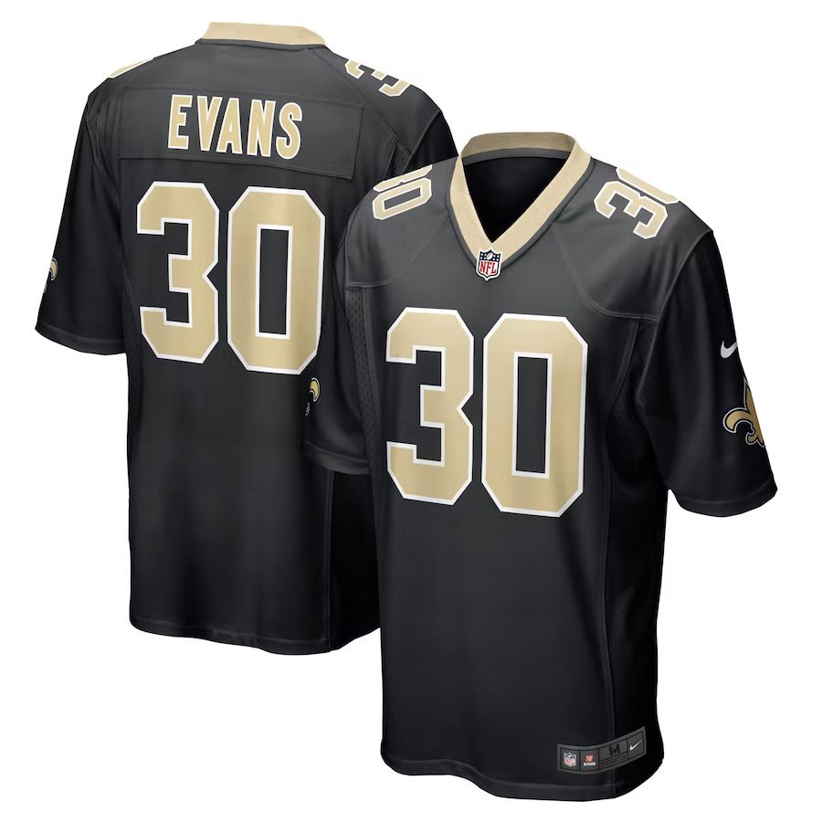 Men New Orleans Saints 30 Justin Evans Nike Black Game Player NFL Jersey